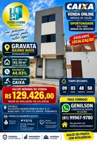 Apartamento com 3 Quartos à venda, 102m² no Bairro Novo, Gravatá