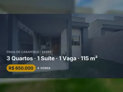 Casa com 3 Quartos à venda, 115m² no Praia de Carapebus, Serra