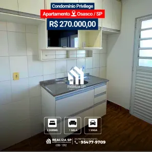 Apartamento com 2 Quartos à venda, 55m² no Padroeira, Osasco