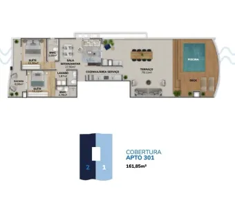 Cobertura com 2 Quartos à venda, 162m² no Morro das Pedras, Florianópolis