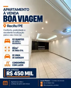 Apartamento com 2 Quartos à venda, 82m² no Boa Viagem, Recife