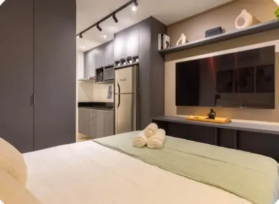 Apartamento com 1 Quarto para alugar, 20m² no Jardim das Acácias, São Paulo