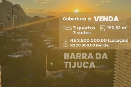 Cobertura com 3 Quartos para venda ou aluguel, 191m² no Barra da Tijuca, Rio de Janeiro