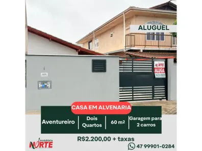 Casa com 2 Quartos para alugar, 60m² no Aventureiro, Joinville