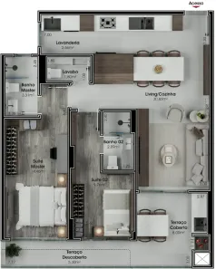Apartamento com 2 Quartos à venda, 91m² no Nossa Senhora do Rosário, São José