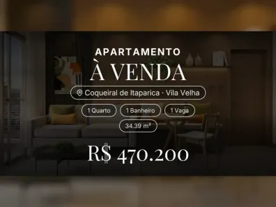 Apartamento com 1 Quarto à venda, 34m² no Coqueiral de Itaparica, Vila Velha