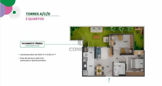 Apartamento com 2 Quartos à venda, 44m² no Maringá, Serra