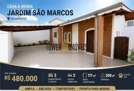 Casa com 3 Quartos à venda, 171m² no Jardim São Marcos, Valinhos