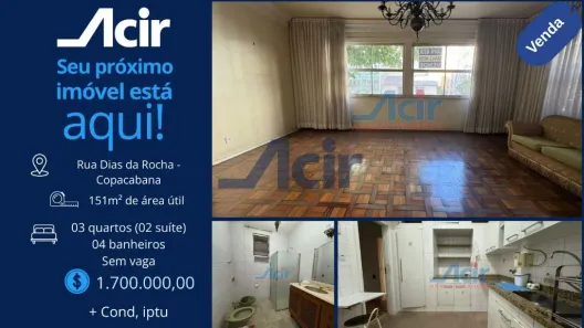 Apartamento com 3 Quartos à venda, 204m² no Copacabana, Rio de Janeiro