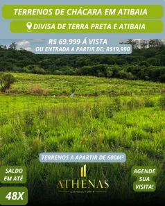 Lote/Terreno à venda, 600m² no Jardim Brasil, Atibaia