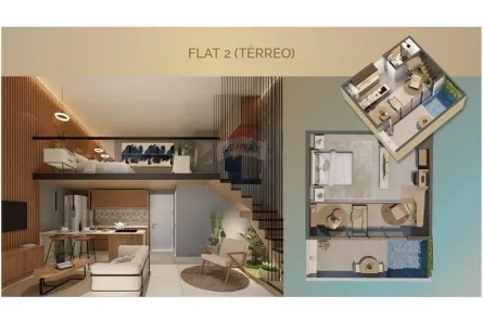 Flat com 1 Quarto à venda, 19m² no Merepe, Ipojuca
