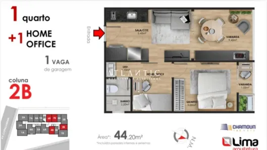 Apartamento com 1 Quarto à venda, 39m² no Praia do Morro, Guarapari