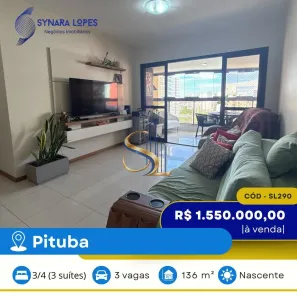 Apartamento com 3 Quartos à venda, 136m² no Pituba, Salvador