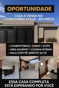 Casa de Condomínio com 3 Quartos à venda, 150m² no Maisparque Rio Preto, São José do Rio Preto