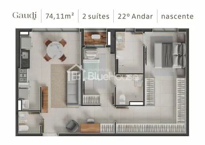 Apartamento com 2 Quartos à venda, 74m² no Setor Bueno, Goiânia