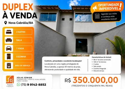 Casa com 2 Quartos à venda, 88m² no Coroa Vermelha, Santa Cruz Cabrália