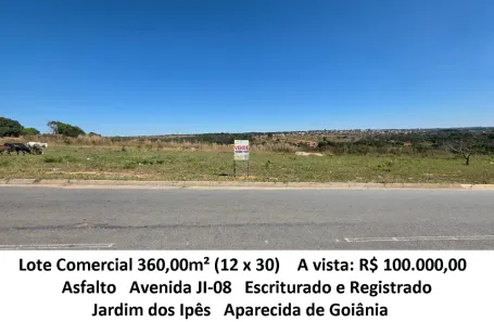 Lote/Terreno à venda, 360m² no Jardim Ipê, Aparecida de Goiânia