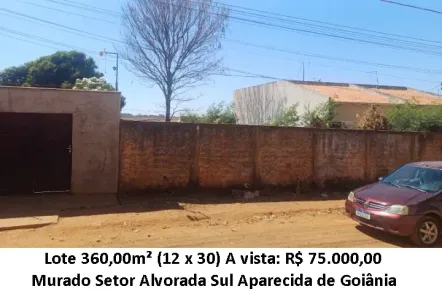 Lote/Terreno à venda, 360m² no Alvorada Sul, Aparecida de Goiânia