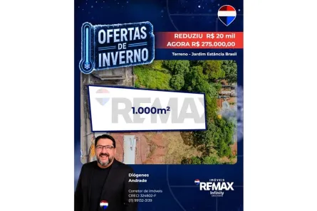 Lote/Terreno à venda, 1000m² no Jardim Estância Brasil, Atibaia