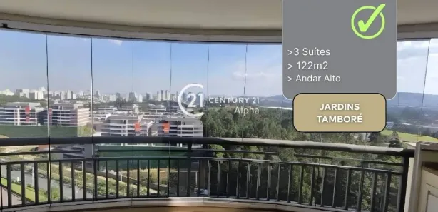 Apartamento com 3 Quartos para alugar, 122m² no Tamboré, Santana de Parnaíba