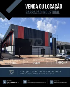 Galpão/Depósito/Armazém com 1 Quarto para venda ou aluguel, 750m² no Jardim Hanover, Maringá