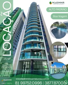 Apartamento com 4 Quartos para alugar, 135m² no Boa Viagem, Recife