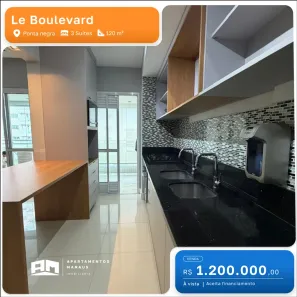 Apartamento com 3 Quartos para venda ou aluguel, 113m² no Dom Pedro I, Manaus