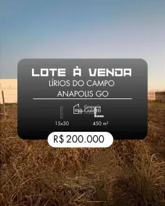 Lote/Terreno à venda, 450m² no Privê Lírios do Campo, Anápolis