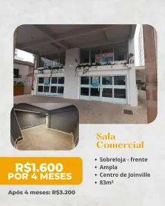 Ponto Comercial para alugar, 90m² no Centro, Joinville