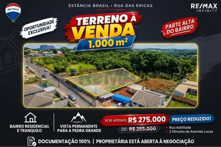 Lote/Terreno à venda, 1000m² no Jardim Estância Brasil, Atibaia
