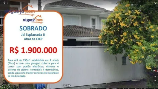Sobrado com 4 Quartos à venda, 250m² no Jardim Esplanada, São José dos Campos
