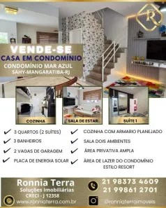 Casa de Condomínio com 3 Quartos à venda, 93m² no Sahy, Mangaratiba