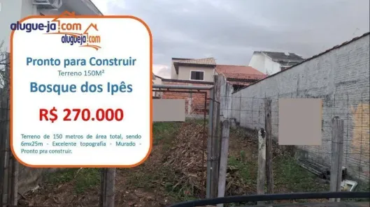 Lote/Terreno à venda, 150m² no Residencial Bosque dos Ipês, São José dos Campos