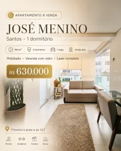 Apartamento com 1 Quarto à venda, 64m² no José Menino, Santos