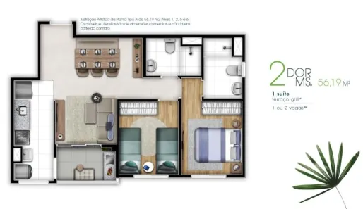 Apartamento com 2 Quartos à venda, 56m² no Vila Rosália, Guarulhos