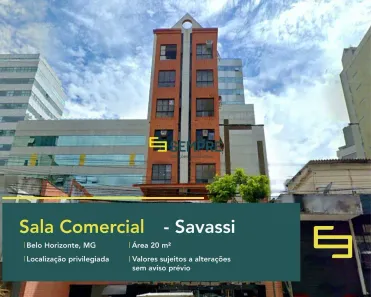 Sala Comercial à venda, 20m² no Funcionários, Belo Horizonte