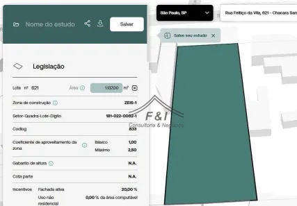 Lote/Terreno à venda, 1137m² no Chácara Santa Maria, São Paulo