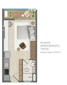 Apartamento com 1 Quarto à venda, 27m² no Aldeota, Fortaleza