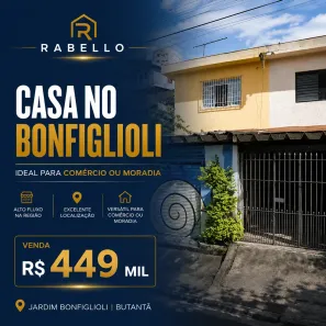 Casa com 2 Quartos à venda, 147m² no Jardim Bonfiglioli, São Paulo