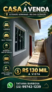 Casa com 1 Quarto à venda, 11m² no Loteamento Extensão do Serramar, Rio das Ostras