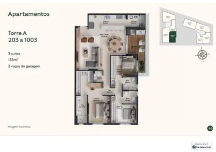 Apartamento com 3 Quartos à venda, 133m² no Pedra Branca, Palhoça