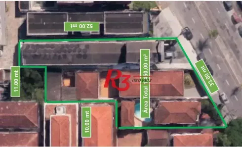 Lote/Terreno à venda, 1447m² no José Menino, Santos