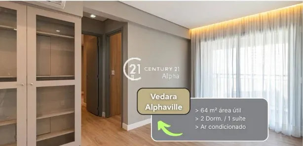 Apartamento com 2 Quartos para alugar, 64m² no Centro Comercial Jubran, Barueri