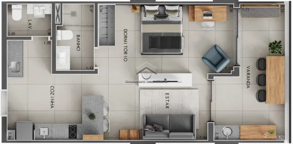 Apartamento com 1 Quarto para alugar, 60m² no Condomínio Itamaraty, Ribeirão Preto