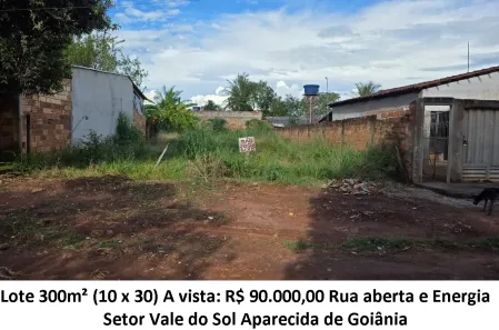 Lote/Terreno à venda, 300m² no Vale do Sol, Aparecida de Goiânia