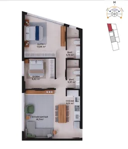 Apartamento com 2 Quartos à venda, 71m² no Pedra Branca, Palhoça