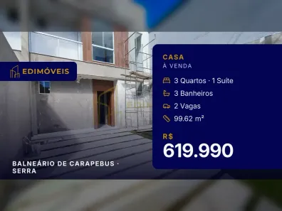 Casa com 3 Quartos à venda, 99m² no Balneário de Carapebus, Serra