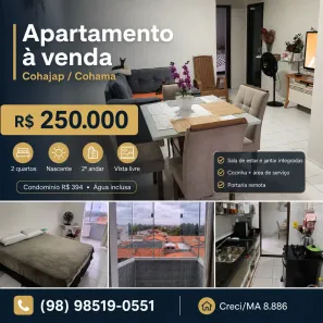 Apartamento com 2 Quartos à venda, 47m² no Cohama, São Luís