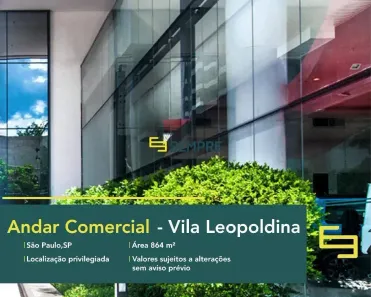 Sala Comercial para alugar, 864m² no Vila Leopoldina, São Paulo