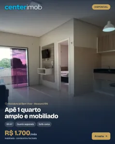 Apartamento com 1 Quarto para alugar, 68m² no Presidente Costa e Silva, Mossoró